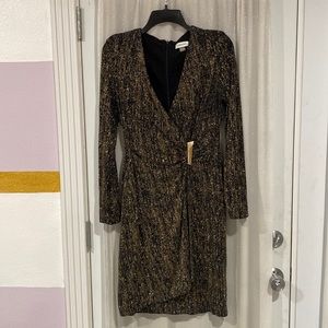 Calvin Klein black and gold dress